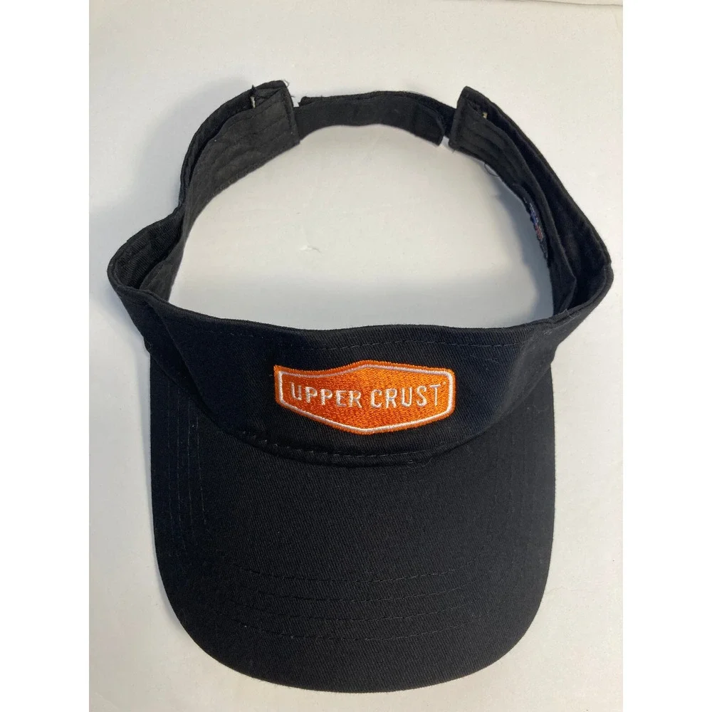 Upper Crust Visor Cap Hat Black Twill Adjustable Employee Promo Cap Pizza‎